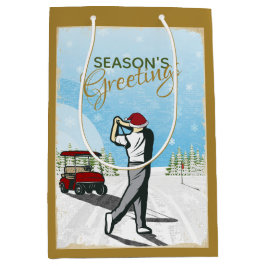 エレガントヴィンテージインスパイアグ・クリスマス ミディアムペーパーバッグ