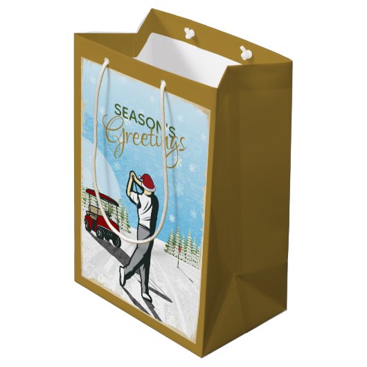 エレガントヴィンテージインスパイアグ・クリスマス ミディアムペーパーバッグ (裏面アングル)