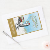 エレガントヴィンテージインスパイアグ・クリスマス 長方形シール (封筒)