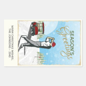 エレガントヴィンテージインスパイアグ・クリスマス 長方形シール (正面)