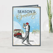 エレガントヴィンテージインスパイアゴルフフォトクリスマス シーズンカード (正面)