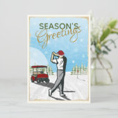 エレガントヴィンテージインスパイアゴルフフォトクリスマス シーズンカード (スタンド正面)