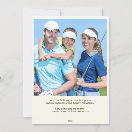 エレガントヴィンテージインスパイアゴルフフォトクリスマス シーズンカード (裏面)