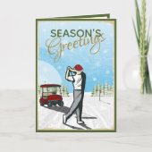 エレガントヴィンテージインスパイアゴルフフォトクリスマス シーズンカード (正面)