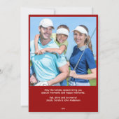 エレガントヴィンテージインスパイアゴルフフォトクリスマス シーズンカード (裏面)