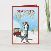 エレガントヴィンテージインスパイアゴルフフォトクリスマス シーズンカード (正面)