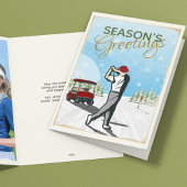 エレガントヴィンテージインスパイアゴルフフォトクリスマス シーズンカード