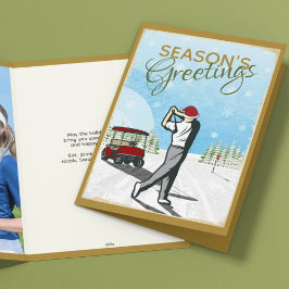 エレガントヴィンテージインスパイアゴルフフォトクリスマス シーズンカード