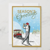 エレガントヴィンテージインスパイアゴルフフォトクリスマス シーズンカード (正面)