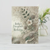 エレガントヴィンテージインスパイアフローラパーティー招待状 招待状 (スタンド正面)