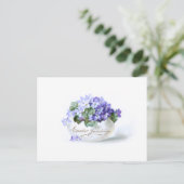 エレガントヴィンテージイースター忘れパープル ポストカード (スタンド正面)