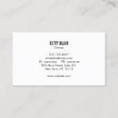 エレガントヴィンテージウォーター色フローラアート 名刺 (裏面)