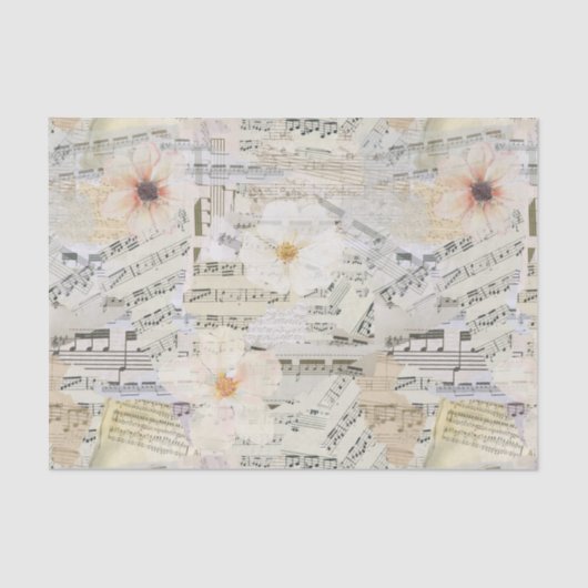 エレガントヴィンテージウォーター色フローラシート音楽 薄葉紙 (正面)