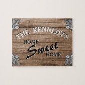 エレガントヴィンテージウッ素朴ドファミリ名 ジグソーパズル (横)