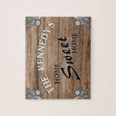 エレガントヴィンテージウッ素朴ドファミリ名 ジグソーパズル (縦)