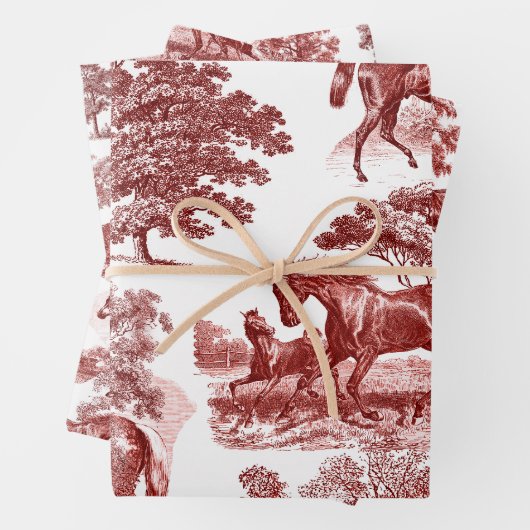 エレガントヴィンテージウマ素朴ンドカントリー ラッピングペーパーシート (インサイチュ)
