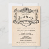 エレガントヴィンテージオーナメントブライダルシャワー 招待状 (正面)