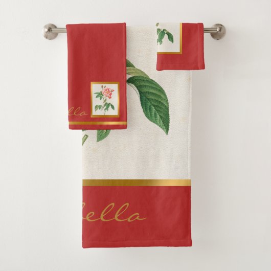 エレガントヴィンテージカスタマイズの色と文字 バスタオルセット (インサイチュ)
