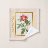 エレガントヴィンテージカスタマイズの色と文字 バスタオルセット (ウォッシュタオル)