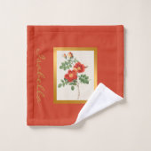 エレガントヴィンテージカスタマイズの色と文字 バスタオルセット (ウォッシュタオル)