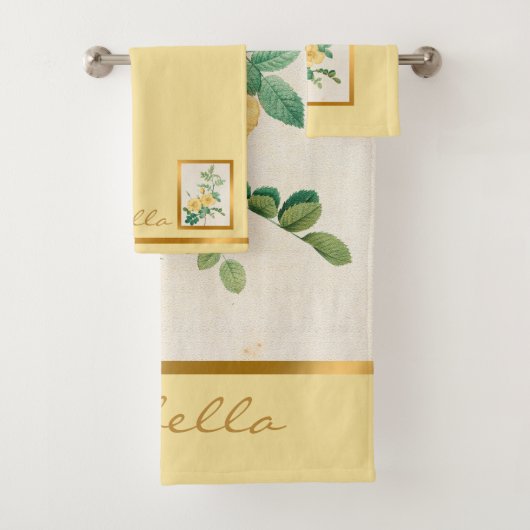 エレガントヴィンテージカスタマイズの色と文字 バスタオルセット (インサイチュ)