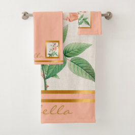 エレガントヴィンテージカスタマイズの色と文字 バスタオルセット