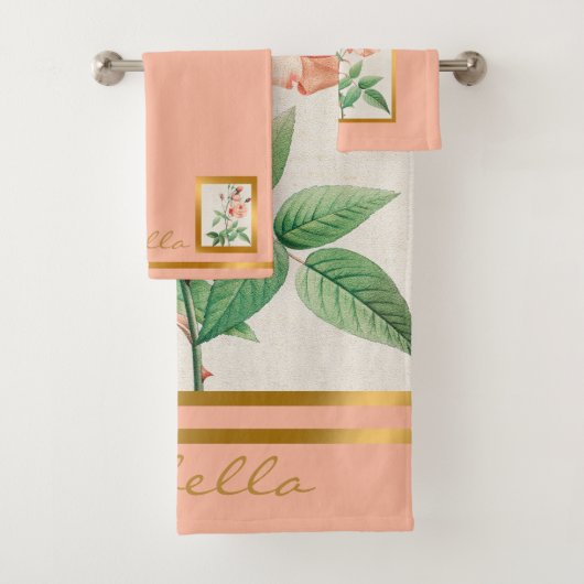 エレガントヴィンテージカスタマイズの色と文字 バスタオルセット (インサイチュ)