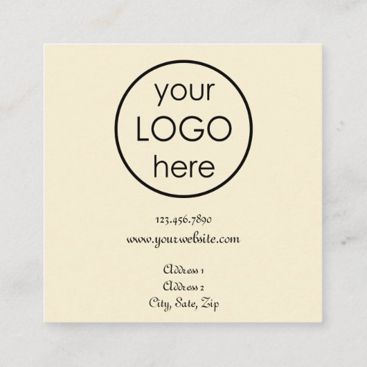 エレガントヴィンテージカスタムアンティーク店 スクエア名刺 (裏面)