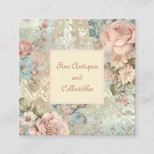 エレガントヴィンテージカスタムアンティーク店 スクエア名刺 (正面)