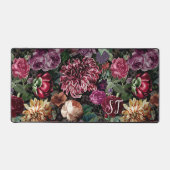 エレガントヴィンテージカラフルフローラモノグラム デスクマット (正面)