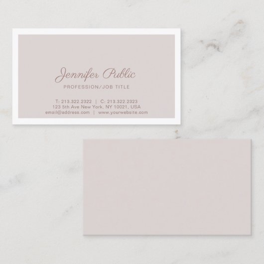 エレガントヴィンテージカラーお洒落プレーンプロフェッショナル 名刺 (正面/裏面)