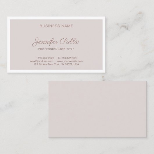 エレガントヴィンテージカラープロフェッショナルシンプルプレーン 名刺 (正面/裏面)