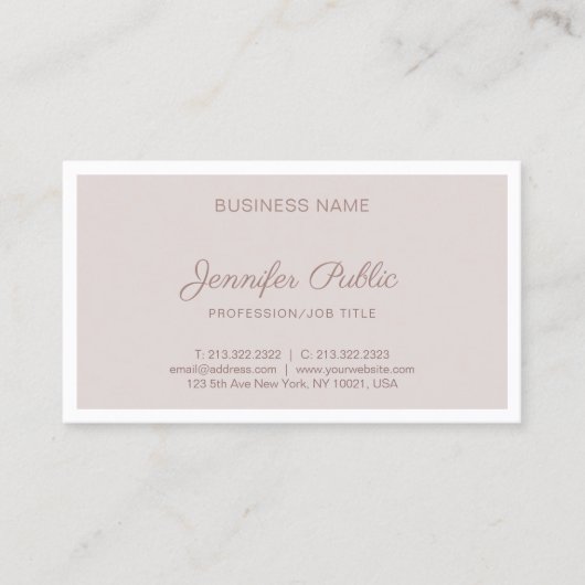 エレガントヴィンテージカラープロフェッショナルシンプルプレーン 名刺 (正面)