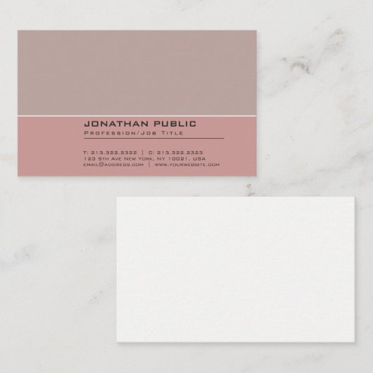 エレガントヴィンテージカラー調和プロフェッショナルプレーン 名刺 (正面/裏面)