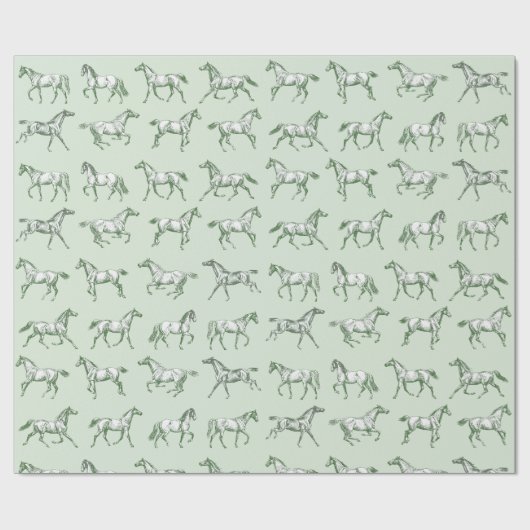 エレガントヴィンテージギャロピンウマズセージ ラッピングペーパー (フラット)