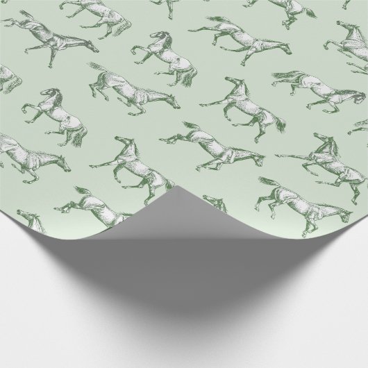 エレガントヴィンテージギャロピンウマズセージ ラッピングペーパー (角)