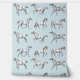 エレガントヴィンテージギャロピンウマズソフトブルートワール 壁紙