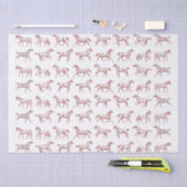 エレガントヴィンテージギャロピンウマズレッドホワイトトイル 薄葉紙 (クラフト)