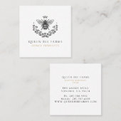 エレガントヴィンテージクイーンビー白黒金ゴールド スクエア名刺 (正面/裏面)