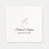 エレガントヴィンテージクラシックカスタムウェディングカクテル スタンダードカクテルナプキン (正面)