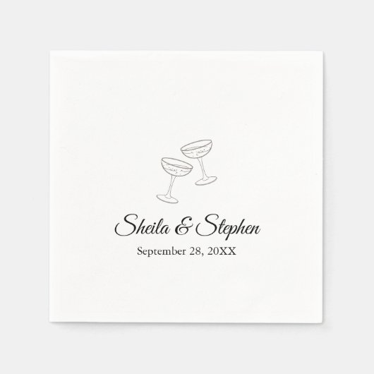 エレガントヴィンテージクラシックカスタムウェディングカクテル スタンダードカクテルナプキン (正面)