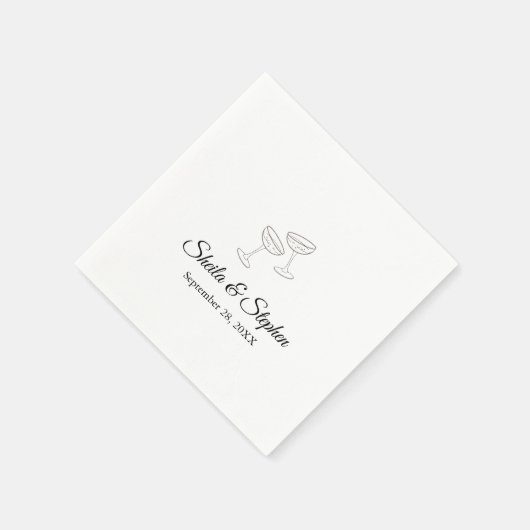 エレガントヴィンテージクラシックカスタムウェディングカクテル スタンダードカクテルナプキン (角)