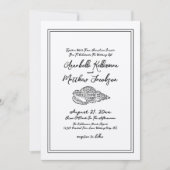 エレガントヴィンテージクラシックシーセルビーチ結婚式 招待状 (正面)