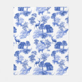 エレガントヴィンテージクラシックブルーフランスのトイルディアー フリースブランケット (正面)