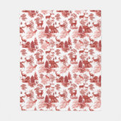 エレガントヴィンテージクラシックレッドフランスのトイルディアー フリースブランケット (正面)