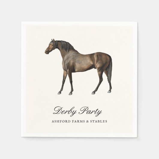 エレガントヴィンテージクラシックレースダービーパーティー スタンダードカクテルナプキン (正面)