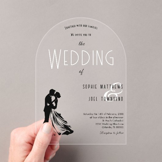 エレガントヴィンテージクラスカップル踊り結婚ズ アクリル招待状 (インサイチュ (ポータブル))