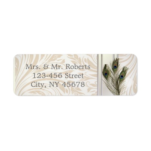 エレガントヴィンテージクリーム結婚ダマク ラベル (正面)