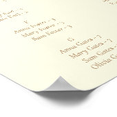 エレガントヴィンテージクリー結婚ムフローラ座席表 ポスター (角)