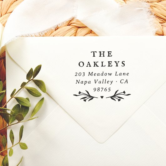 エレガントヴィンテージクレストフローラ差出人住所 ラバースタンプ